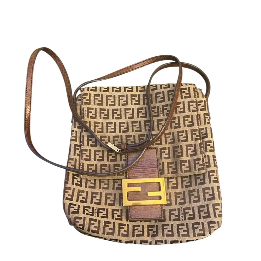 Fendi Canvas Tan/Brown Crossbody Bag
